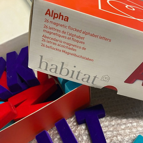 Habitat magnetic letters 26 pcs velvet 10cm new