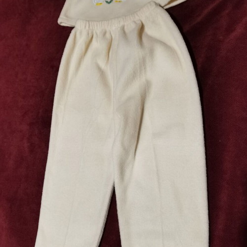 Children's white fluffy set blouse and pants like new