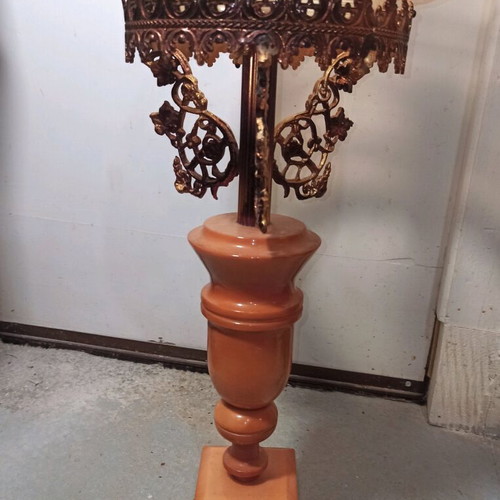 Vintage table and floor lamp like new, crystal, bronze and onyx