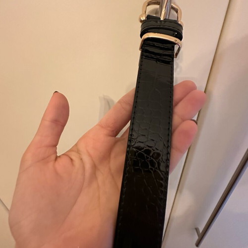 Crocodile patent leather belt new, adjustable, black Primark