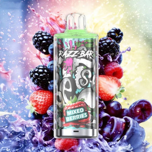 Razz Bar 60K disposable vape with long battery life and multiple flavors
