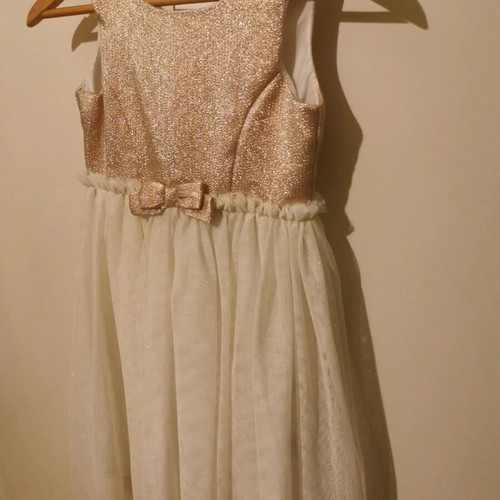 H&M dress used with glitter for girl 8-9 years gold