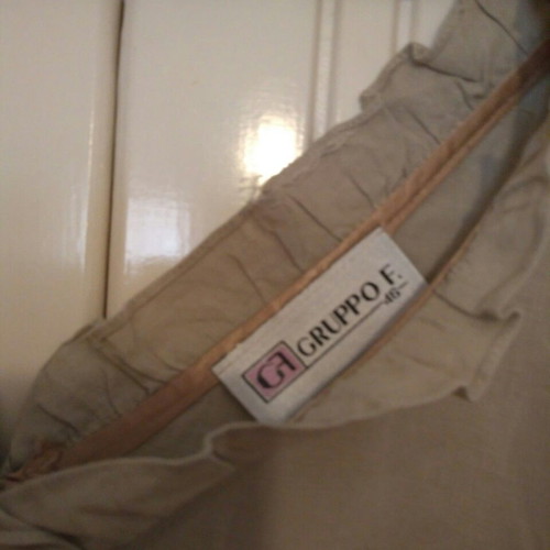 Linen dress used, midi fit, size M, khaki color