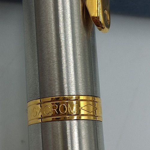 Inoxcrom pen with original box, gold electroplated details