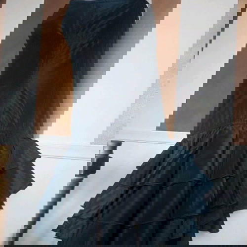 Vintage Y2K Mango ruffle asymmetric evening dress like new, black