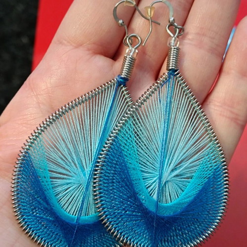 Necklace and earrings like new, summer style, blue and turquoise