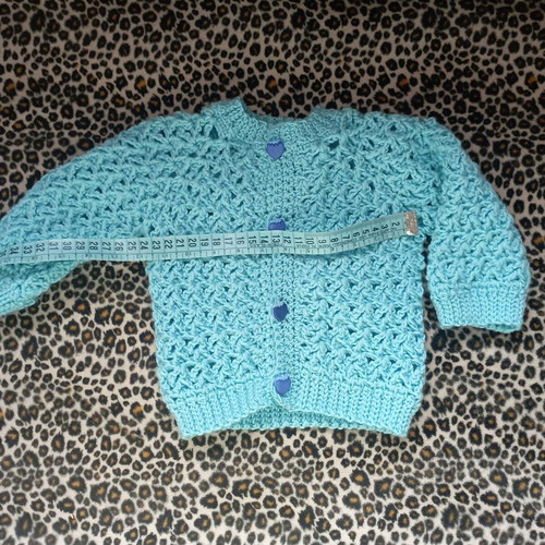 Baby knitted handmade boys cardigan new, blue