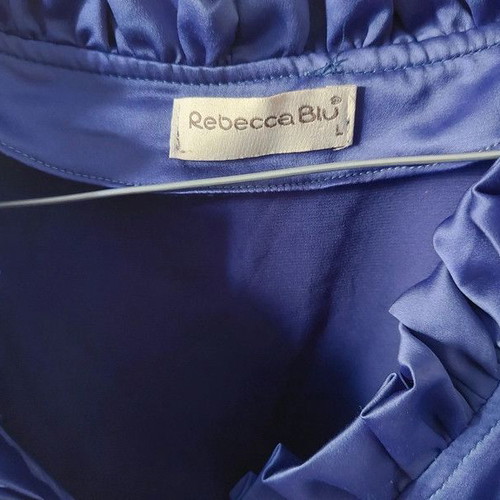 Rebecca Blu Satin Shirt Purple Size Large Like New