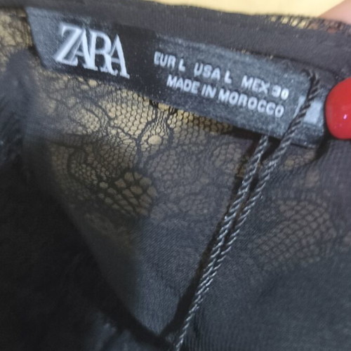 Zara satin dress, black, size L
