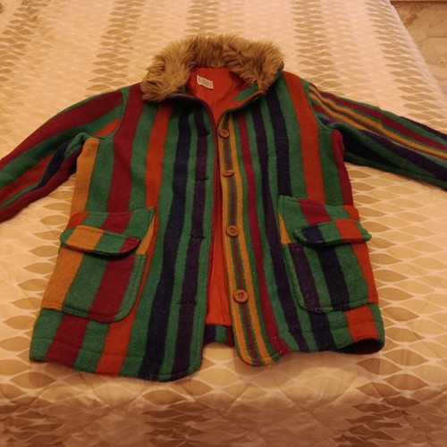 Wool women's jacket multicolor like new, size XL