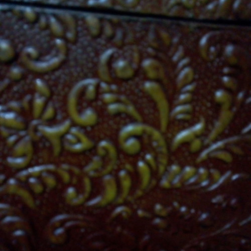 Jewelry box used brown with floral decoration