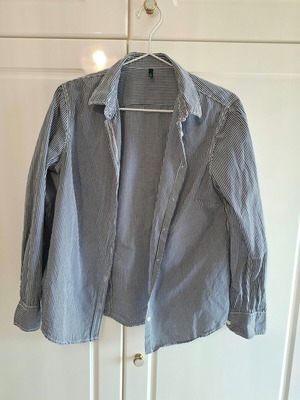 Benetton black and white checked shirt XL like new