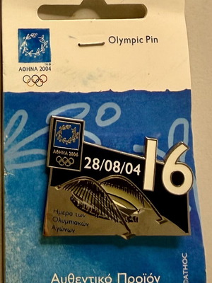 16th Day Athens 2004 Olympic Pin new, limited edition 1/2000