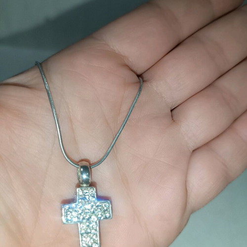 Silver cross 925 new with stones and 45 cm chain