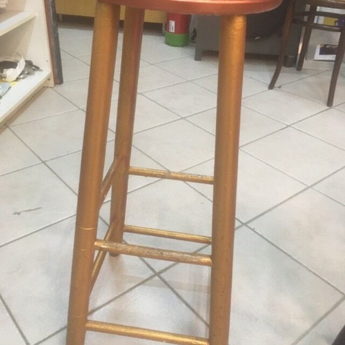 Wooden stools used, handmade painted