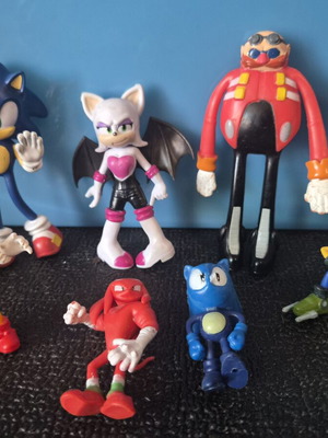 Φιγούρες Sonic μεταχειρισμένες, σετ 8 με Dr. Eggman και Rouge
