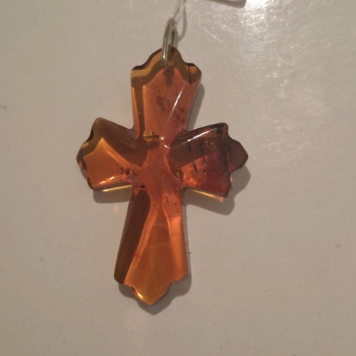 Amber cross solid Baltic amber new brown