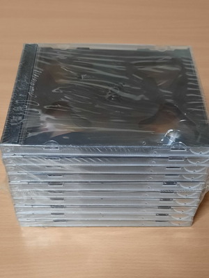 Double plastic CD jewel cases, pack of 10, sealed