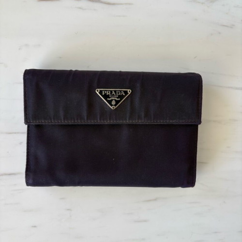 Prada women’s wallet used, purple nylon