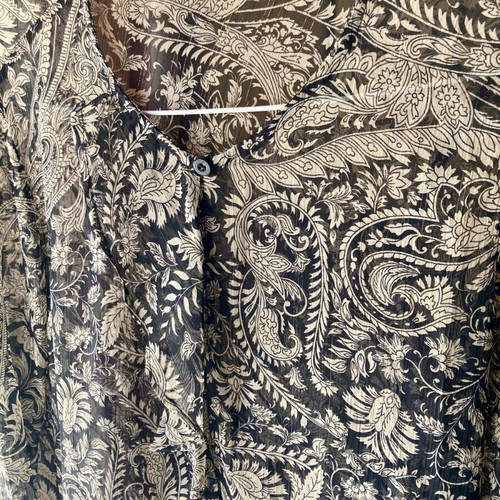 SusyMix medium semi-transparent top like new, grey and beige