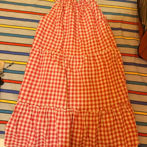 Primark Kids summer dress pink white gingham size 13-14 years like new