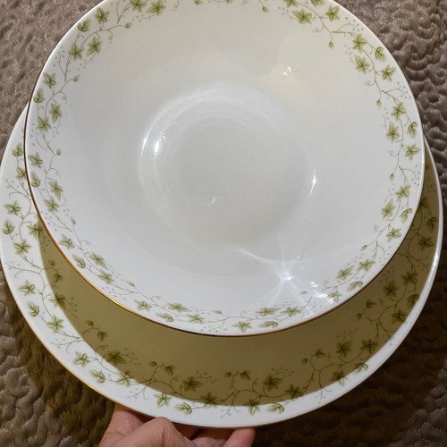 Chodziez porcelain dinnerware set from Poland with gold finish new