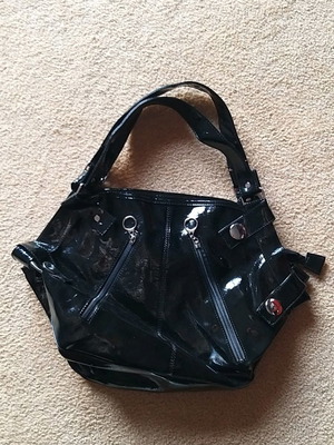 Black patent leather bag