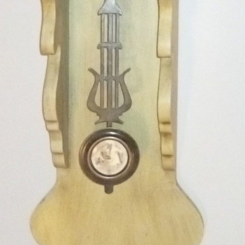 Wooden vintage wall clock, analog