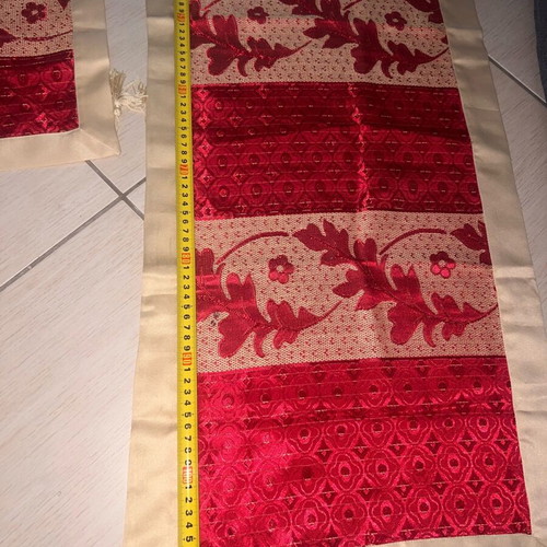 Vintage decorative napkins, two, like new, red