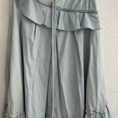Miss Sixty Chambray Denim Dress halter with ruffles like new, light blue
