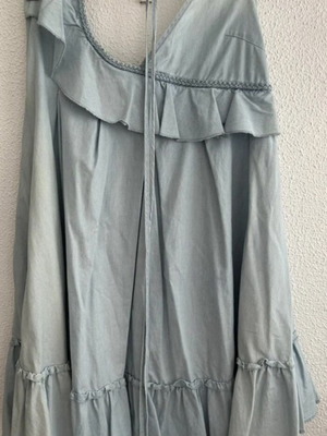 Miss Sixty Chambray denim φόρεμα halter με βολάν σαν καινούργιο, μπλε ανοιχτό