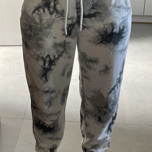 Bershka M sweatpants used, white and gray, cotton