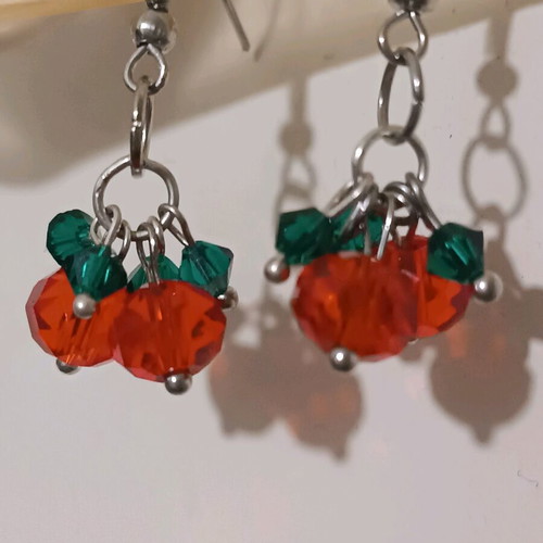 Handmade mistletoe earrings new