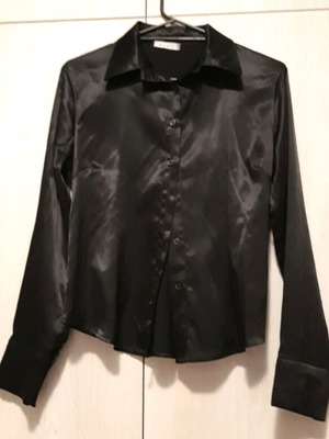 Satin women's shirt black like new, size M