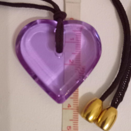 Baccarat Heart Necklace new, purple crystal, French made