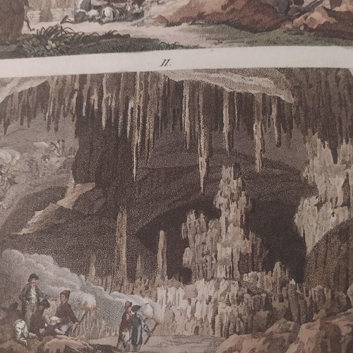 1770 Antiparos Cave Hand-Colored Chalcography used