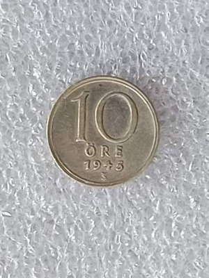 Sweden 1945 10 Öre silver coin