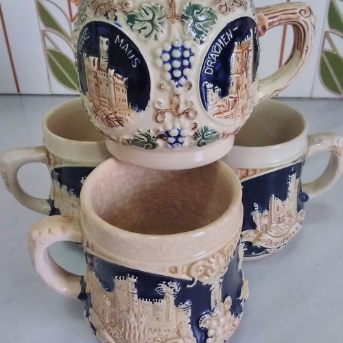 Marzi & Remy German collectible mugs used, set of four