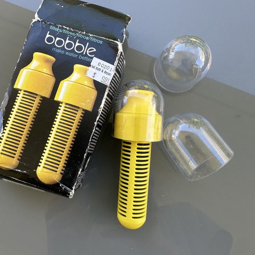 Bobble water filter replacement with 2 caps new
