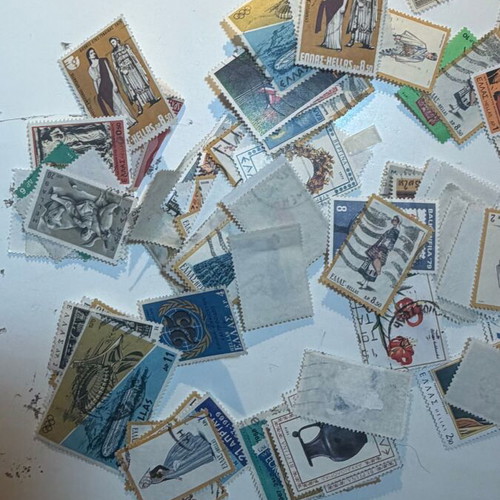 International Stamp Collection album with large vintage Greek and foreign stamps lot