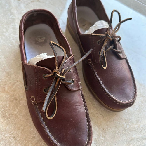 Lumberjack Sailor men's leather boat shoes size 41 like new, brown