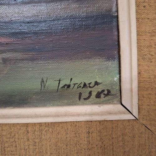 Painting Andros 1967 like new, oil painting with handmade frame