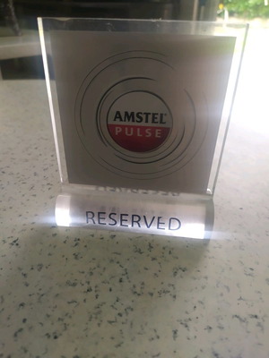 Amstel Pulse plastic table reservation stand collectible