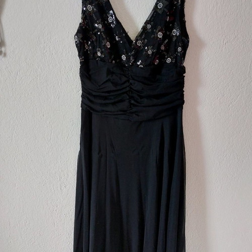 Black dress XL used with sequins and waist honeycomb detail