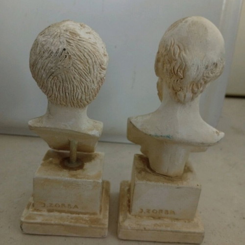 Plaster statuettes used Socrates and Aristotle