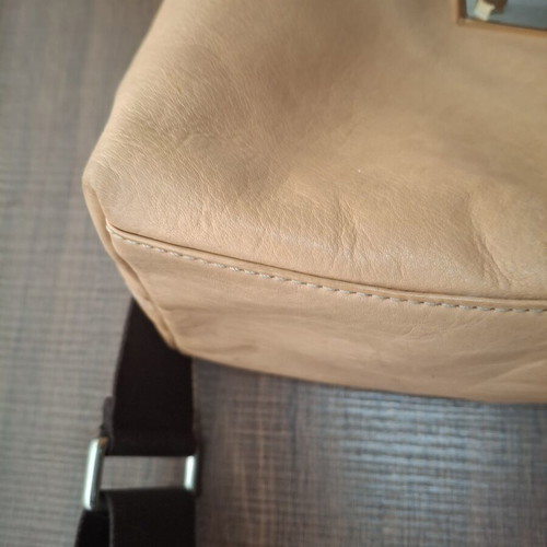 DKNY leather large beige bag used with crossbody strap