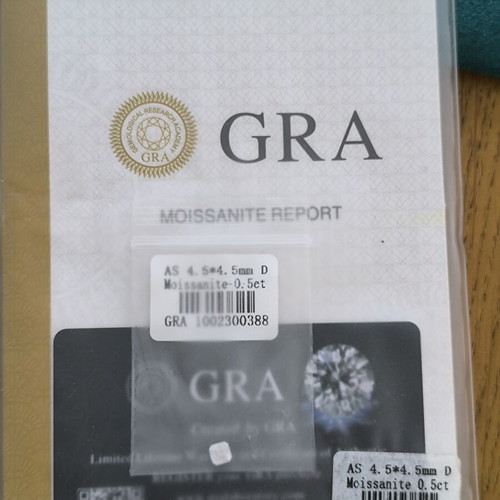 Moissanite Asscher Cut 0.50ct D Color Certified GRA