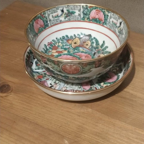 Chinese handmade porcelain plate and bowl used