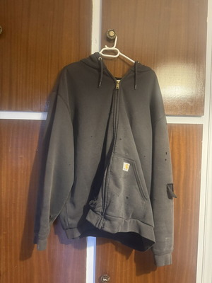 Carhartt Wip oversized γκρι μπουφάν XL, φθαρμένο και πλυμένο