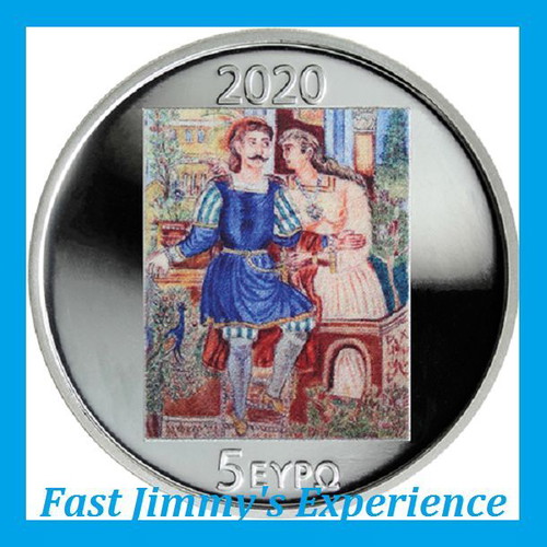 Greece 2020 Theofilos Official Colored Silver Coin 5 Euro New